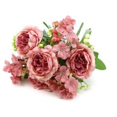   Vegyes színű kicsi csokor 150 - Fáradt rózsaszín - 31 cm