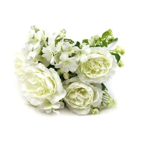 Vegyes színű kicsi csokor 150 - Fehér - 31 cm