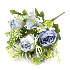 Vegyes színű kicsi csokor 159 - Kék - 29 cm