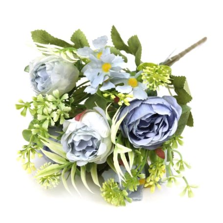 Vegyes színű kicsi csokor 159 - Kék - 29 cm