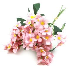   Apró virágos kötegelt dekor csokor - Fáradt rózsaszín - 33 cm