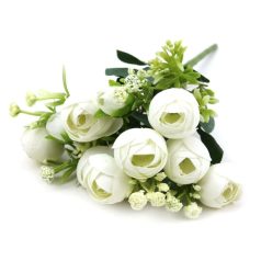 Vegyes színű kicsi csokor 153 - Fehér - 28 cm 
