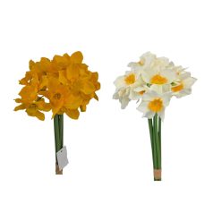   Dekor nárcisz köteg - Fehér-Sárga - 41 cm - 6 szál/köteg 