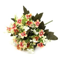 Vegyes színű kicsi csokor 158 - Cirmos fehér - 29 cm