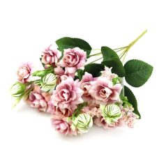 Vegyes színű kicsi csokor 156 - Világos mályva - 35 cm