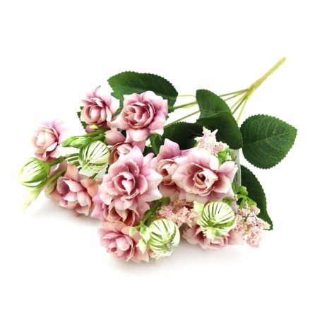 Vegyes színű kicsi csokor 156 - Világos mályva - 35 cm