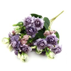 Vegyes színű kicsi csokor 156 - Lila - 35 cm