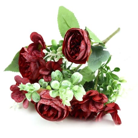 Vegyes színű kicsi csokor 160 - Bordó - 30 cm 
