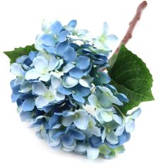 Hortenzia ág levéllel - Kék - 36 cm