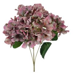   Cirmos színű hortenzia csokor - Rózsaszín zöld középpel - 33 cm 