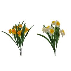 Nárcisz csokor - Fehér-sárga - 39 cm 