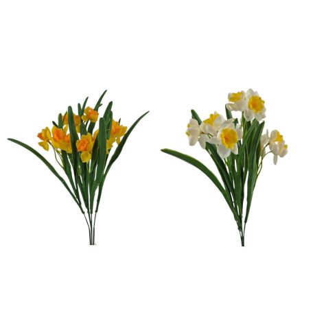 Nárcisz csokor - Fehér-sárga - 39 cm 