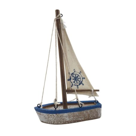 Fa hajó mintás vitorlával - Hajókormány - 16,5 cm  