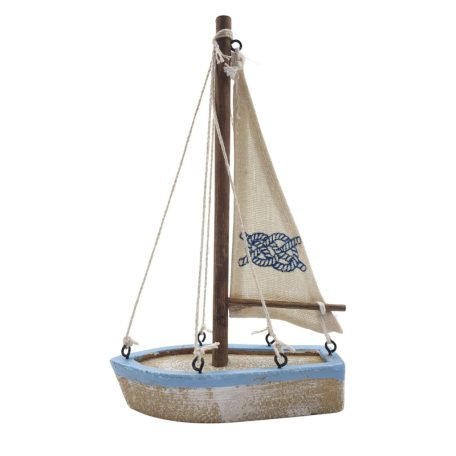 Fa hajó mintás vitorlával - Köteles - 16,5 cm