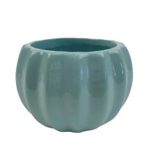 Bordázott gömb kaspó - Menta - 8x8x6 cm