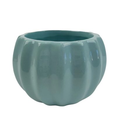 Bordázott gömb kaspó - Menta - 8x8x6 cm