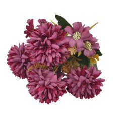 4 fejes krizantém csokor - Bordó - 30 cm 