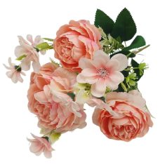 4 fejes peonia csokor - Rózsaszín - 35 cm 