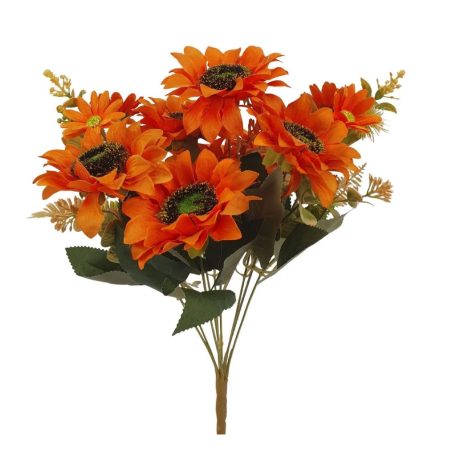 Antik napraforgó csokor - Napsárga - 41 cm 