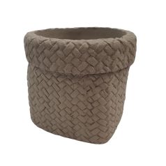 Cement zsák mintás kaspó - 10x10x8,5 cm