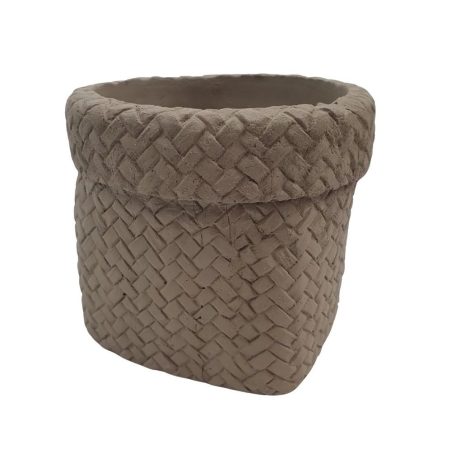 Cement zsák mintás kaspó - 10x10x8,5 cm