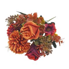   Rózsa-krizantém vegyes kicsi csokor - Narancssárga - 31 cm 