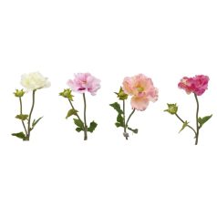 Szálas mákvirág 2 ágas - 4 színben - 47 cm