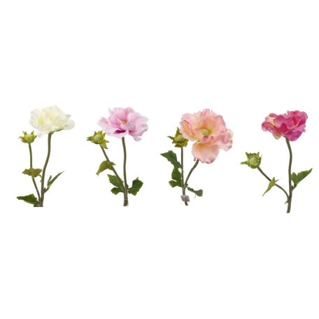 Szálas mákvirág 2 ágas - 4 színben - 47 cm