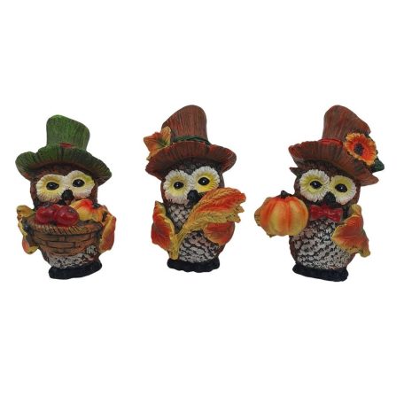 Bagoly figura kalappal - 9 cm
