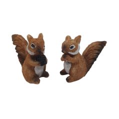 Fehér hasú mókus figura - 6 cm