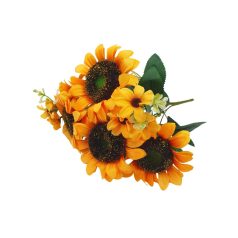 4 fejes napraforgó csokor - Napsárga - 34 cm  