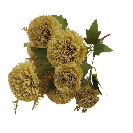 9 fejes krizantém csokor - Zöld - 40 cm 