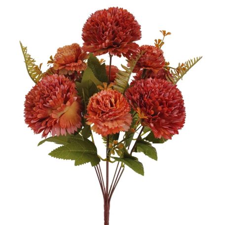 9 fejes krizantém csokor - Rozsda - 40 cm
