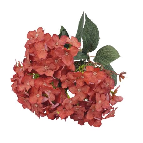 7 ágas hortenzia csokor - Antik korall - 41 cm 