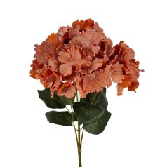 Erezett szirmú hortenzia csokor 5 fejes - Narancs - 45 cm