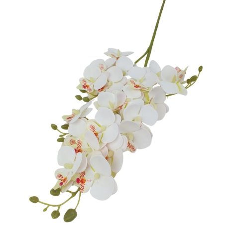 Kicsi virágú phalenopsis ág - Fehér - 77 cm