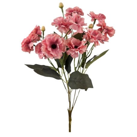 Fodros szirmú csokor - Fáradt rózsaszín - 35 cm