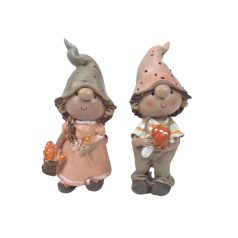Nagy orrú manó figura gombával álló - 10 cm