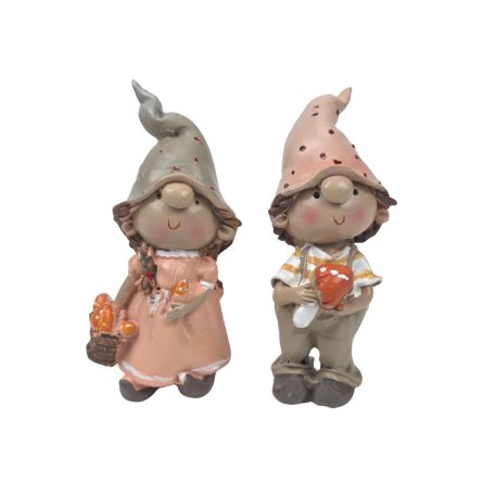 Nagy orrú manó figura gombával álló - 10 cm