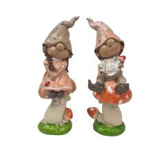 Nagy orrú manó figura gombán - 15 cm