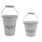 Színes bádog vödör BUCKET - Fehér - 10x10x13 cm. 13x13x12 cm 