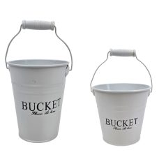   Színes bádog vödör BUCKET - Fehér - 10x10x13 cm. 13x13x12 cm 