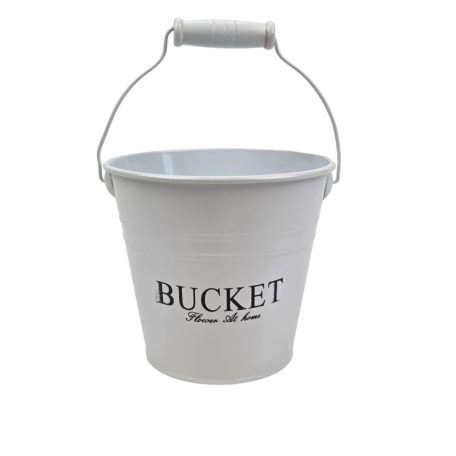 Színes bádog vödör BUCKET - Fehér - 10x10x13 cm. 13x13x12 cm 