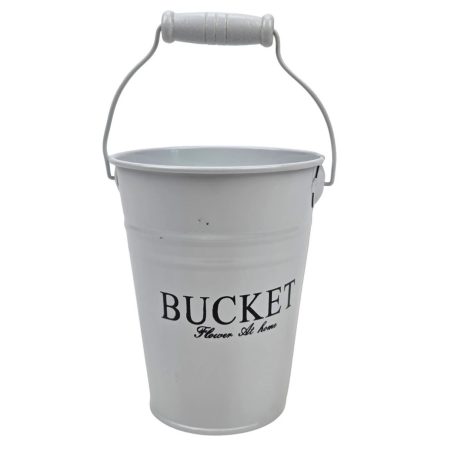 Színes bádog vödör BUCKET - Fehér - 10x10x13 cm. 13x13x12 cm 