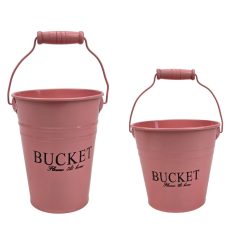   Színes bádog vödör BUCKET - Barack - 10x10x13 cm. 13x13x12 cm 