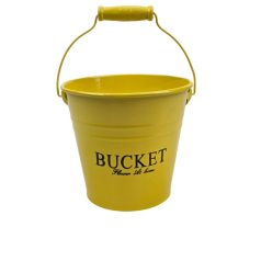   Színes bádog vödör BUCKET - Sárga - 10x10x13 cm. 13x13x12 cm 