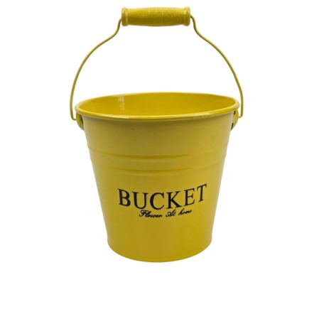 Színes bádog vödör BUCKET - Sárga - 10x10x13 cm. 13x13x12 cm 