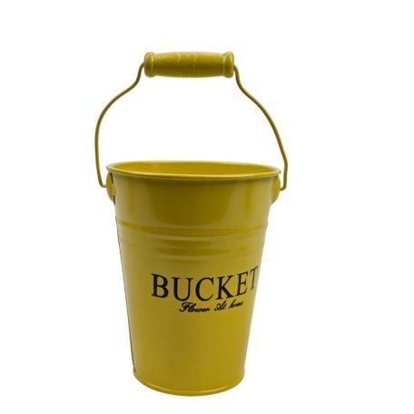 Színes bádog vödör BUCKET - Sárga - 10x10x13 cm. 13x13x12 cm 