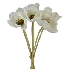 Élethű pipacs köteg - Fehér - 36 cm - 6 szál/köteg