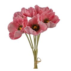    Élethű pipacs köteg - Rózsaszín - 36 cm -6 szál/köteg